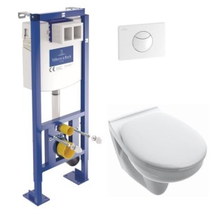 VILLEROY & BOCH Pack complet WC suspendu bride fermée avec bati suppo