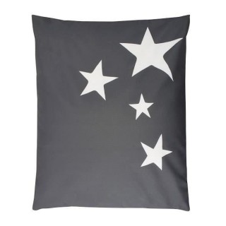 Pouf XXL STARS Tissu imperméable - Gris clair - 100x120 cm