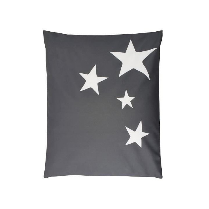 Pouf XXL STARS Tissu imperméable - Gris clair - 100x120 cm