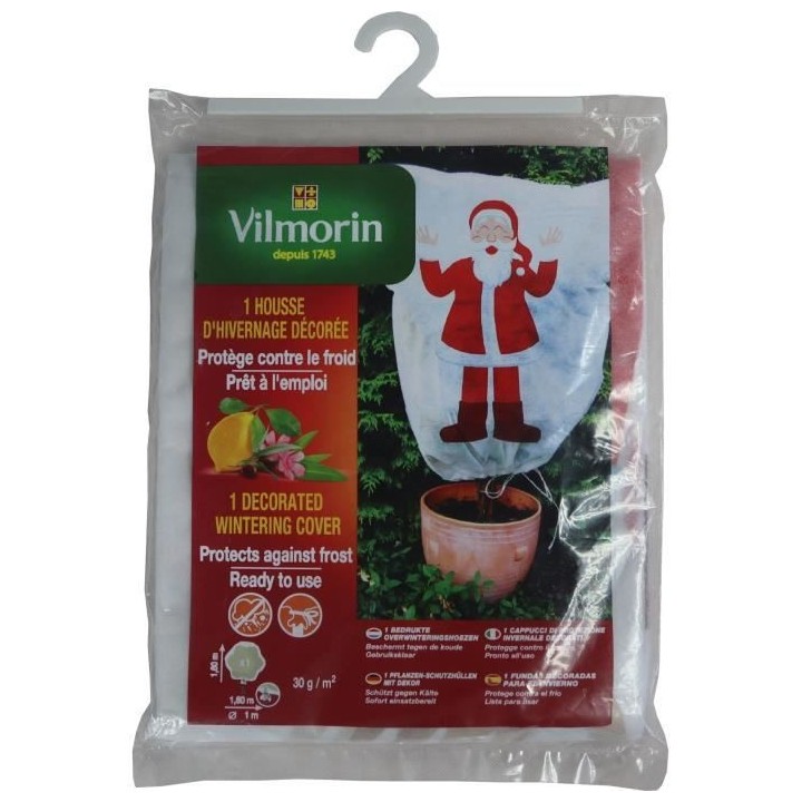 HOUSSE D'HIVERNAGE 1,60 m x 1,60 m- PP - 30 g/m² - Décor Pere Noël