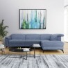 Canapé d'angle droit relax électrique - MELBOURNE - Tissu bleu clair - L 292 x P 232 x H 99 cm