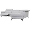 Canapé d'angle droit relax électrique - MELBOURNE - Tissu gris - L 292 x P 232 x H 99 cm