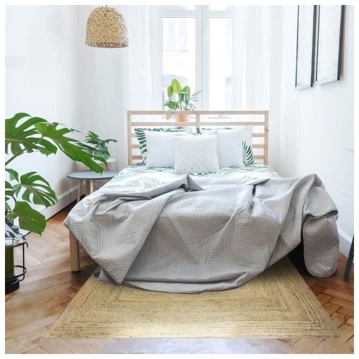 FULL Tapis de salon ou de chambre - Jute - 120 x 170 cm - Naturel