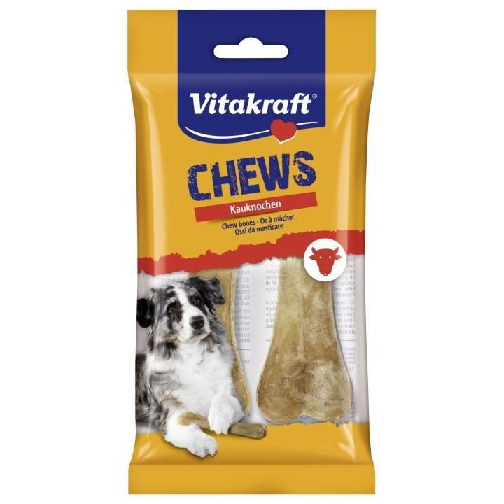 VITAKRAFT Os a mâcher pressés en peau de buffle - Lot de 5x2 os de 1
