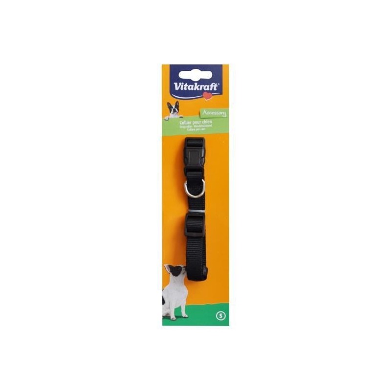 VITAKRAFT Collier premium doublé S - Noir - Pour chien