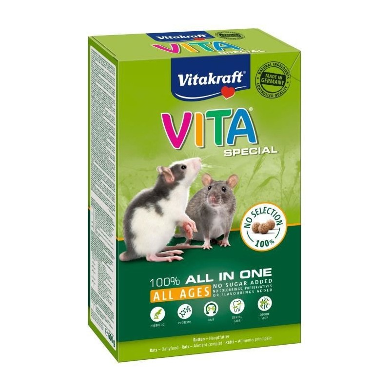 VITAKRAFT Vita Special Alimentation complete pour Rats - Lot de 5x600g