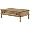 Table basse 1 tiroir - Bois massif - L 114 x P 70 x H 40 cm - VITO