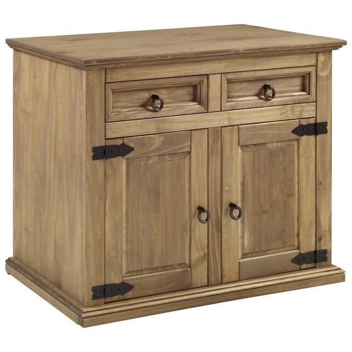 Petit Buffet 2 portes 2 tiroirs - Bois massif - L 100 x P 48 x H 80,5
