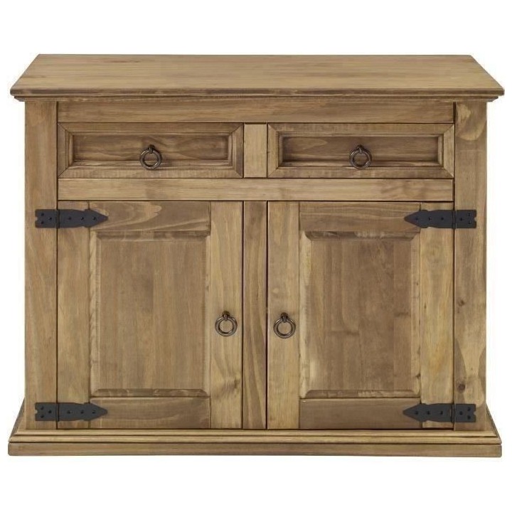 Petit Buffet 2 portes 2 tiroirs - Bois massif - L 100 x P 48 x H 80,5
