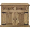 Petit Buffet 2 portes 2 tiroirs - Bois massif - L 100 x P 48 x H 80,5 cm - VITO