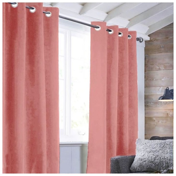 Rideau sueden 100% Polyester - Terra cotta - 140x250 cm