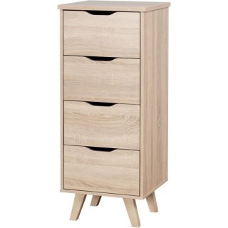 VANKKA Chiffonnier 4 tiroirs - Décor chene Sonoma - L 45 x P 42 x H 1