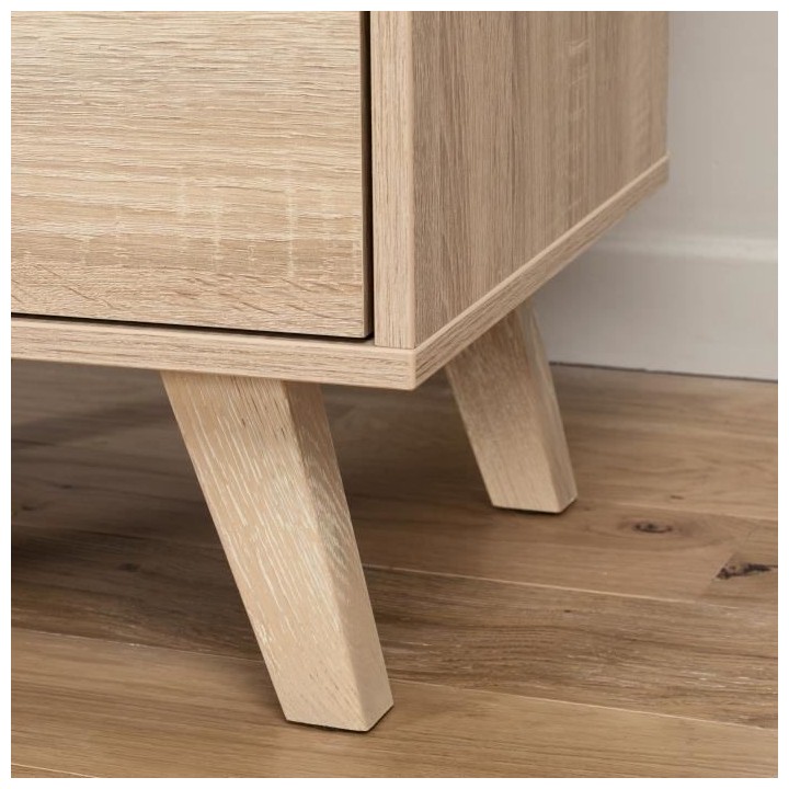 VANKKA Chiffonnier 4 tiroirs - Décor chene Sonoma - L 45 x P 42 x H 1