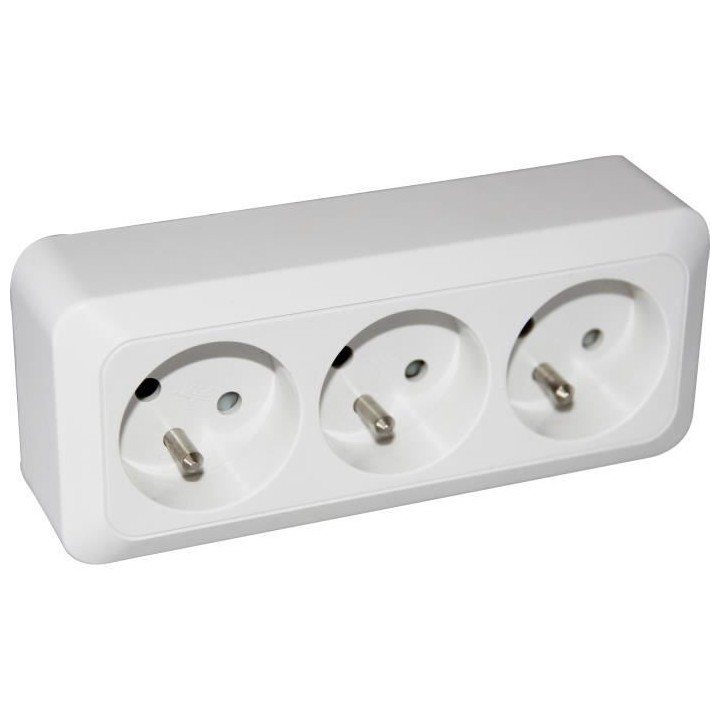 Bloc multiprise a câbler Celesta Blanc - 3 Prises 2 Pôles + terre