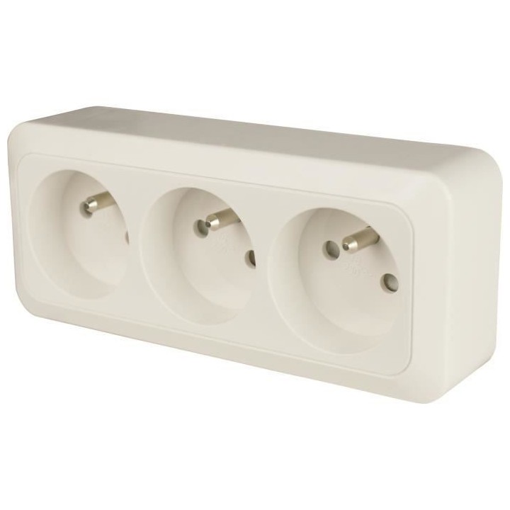 Bloc multiprise a câbler Celesta Blanc - 3 Prises 2 Pôles + terre