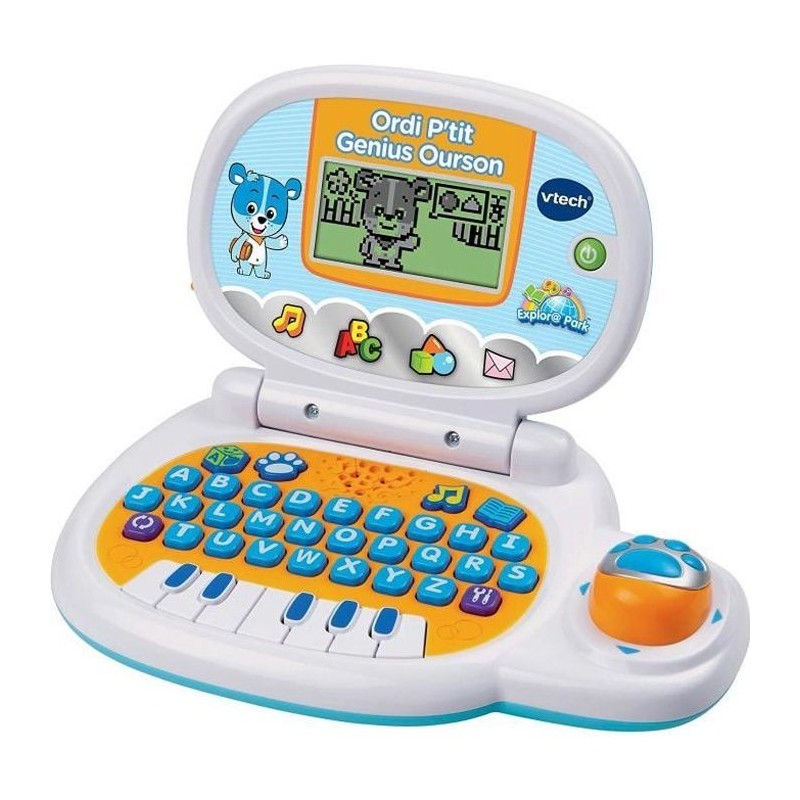 VTECH - Ordi P'tit Genius Ourson - Bleu - Ordinateur Éducatif Enfant