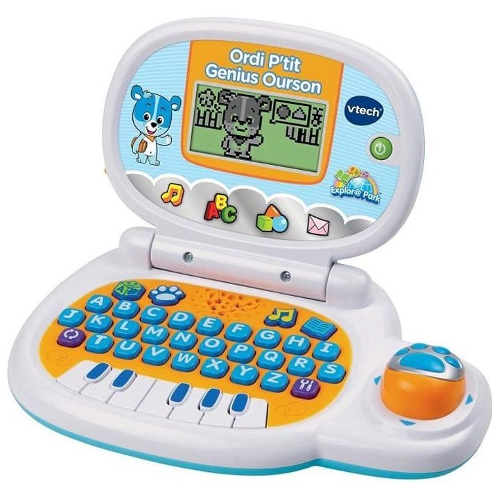 VTECH - Ordi P'tit Genius Ourson - Bleu - Ordinateur Éducatif Enfant