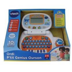 VTECH - Ordi P'tit Genius Ourson - Bleu - Ordinateur Éducatif Enfant