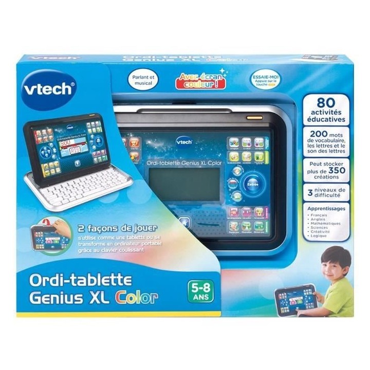VTECH - Genius XL Color - Ordi-Tablette Enfant - Noir