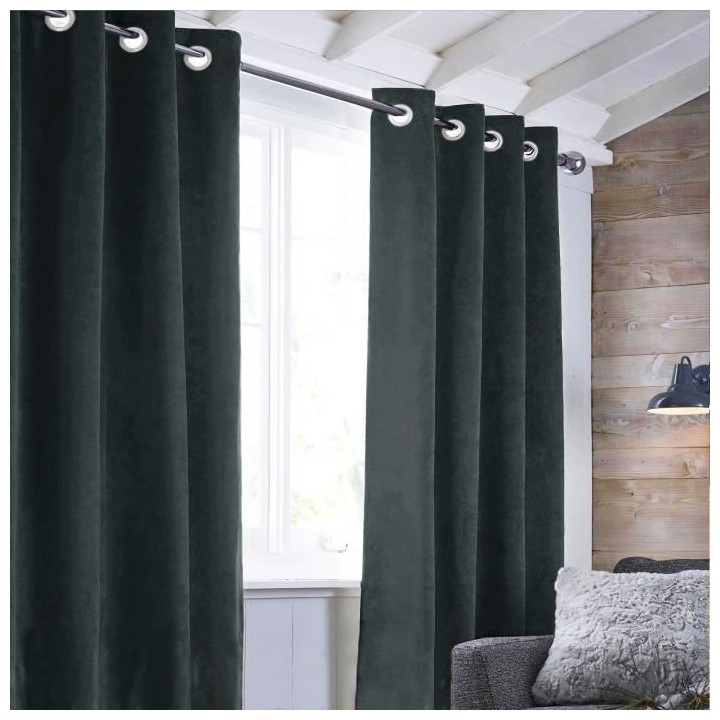 Rideau sueden 100% Polyester - Gris carbone - 140x250 cm