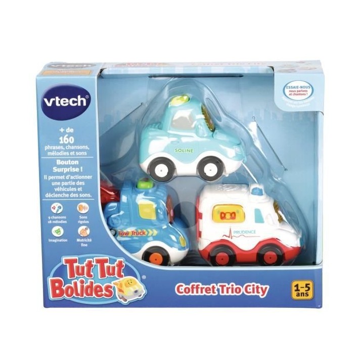 VTECH - Tut Tut Bolides - Coffret Trio City (Berline + Dépanneuse + A