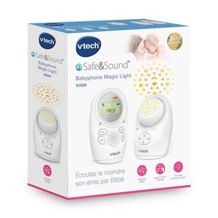 VTECH - Safe & Sound - Babyphone Audio Magic Light et Veilleuse - BM12