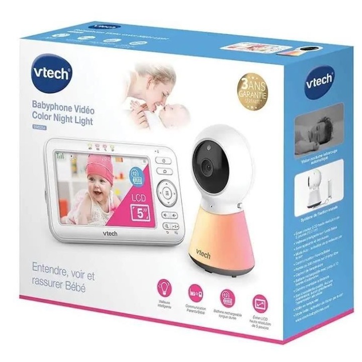 VTECH - Babyphone Vidéo Color Night Light (Écran 5 - Veilleuse) - BM
