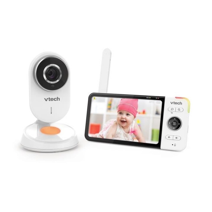 VTECH - Babyphone Vidéo Wide View HD (Écran 5 Ultra Plat HD - Veille