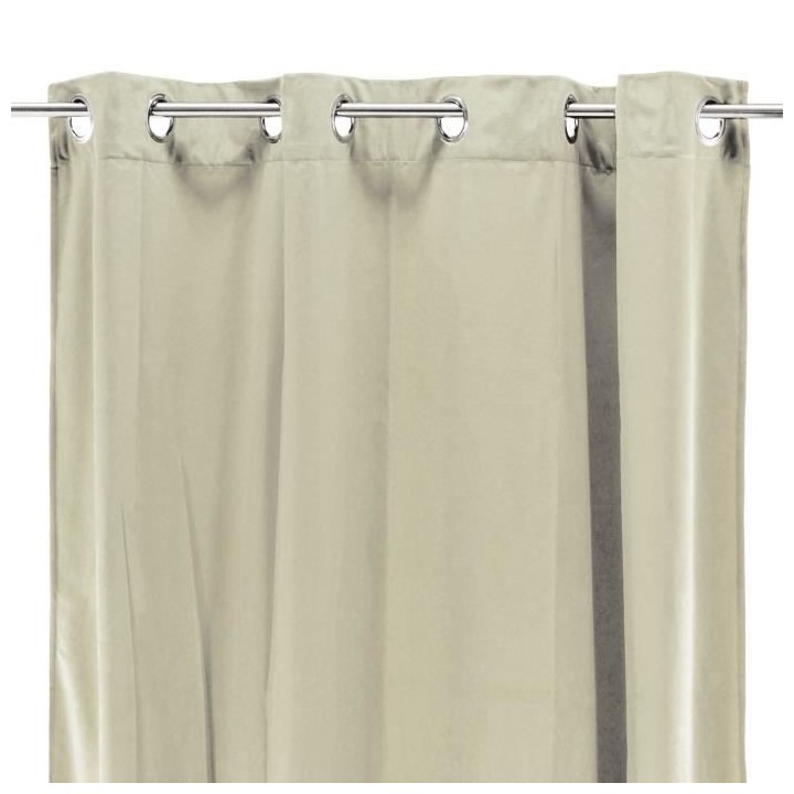 Rideau velours 100% Polyester - Beige clair 140x250 cm