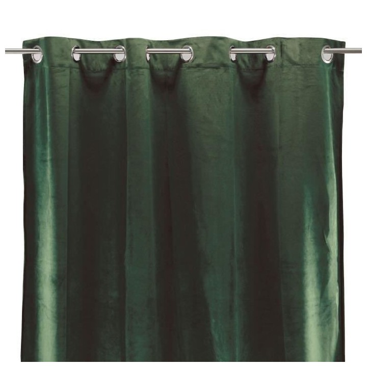Rideau velours 100% Polyester - Vert foncé - 140x250 cm