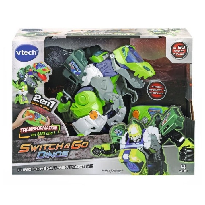 VTECH - Switch & Go Dinos - Furio, Méga T-Rex Robot RC