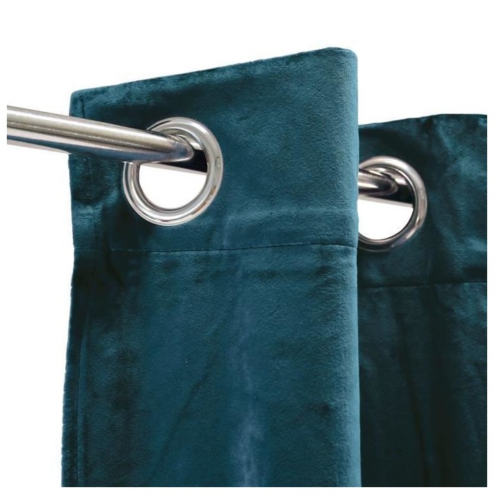Rideau velours 100% Polyester - Bleu intense - 140x250 cm