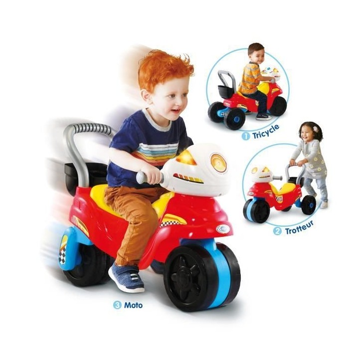 VTECH BABY - Trotteur Porteur Moto 3 en 1