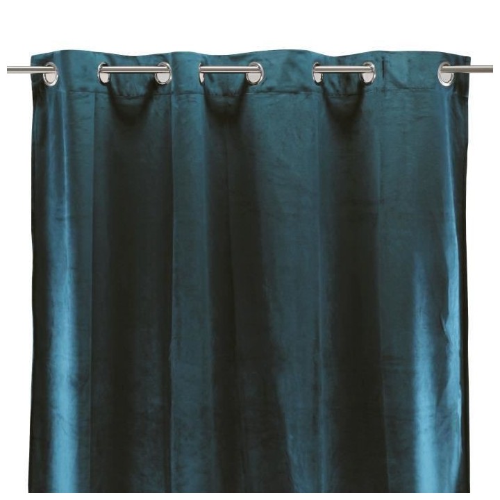 Rideau velours 100% Polyester - Bleu intense - 140x250 cm