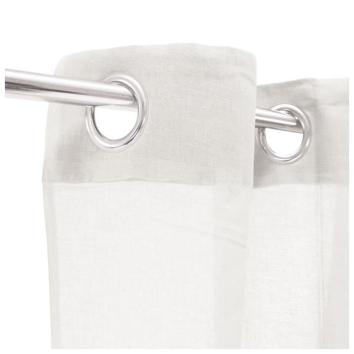 Voilage 100% coton - Blanc - 105x250 cm