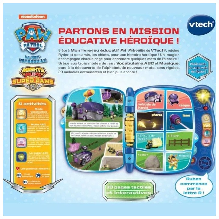 VTECH - PAT PATROUILLE - Mon Livre-Jeu Educatif