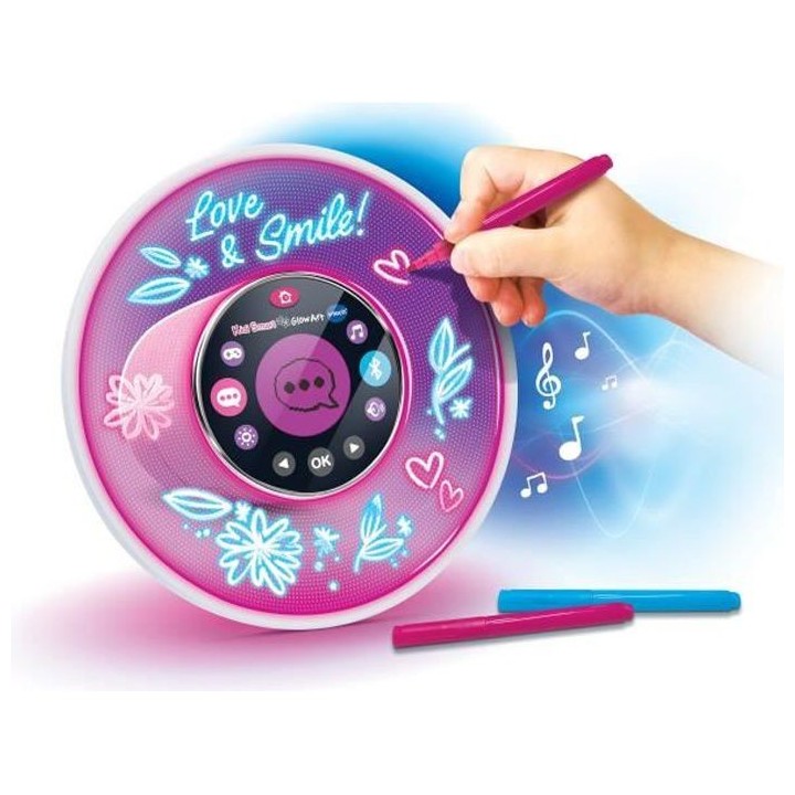 VTECH - Kidi Smart Glow Art - Enceinte et Réveil Rose