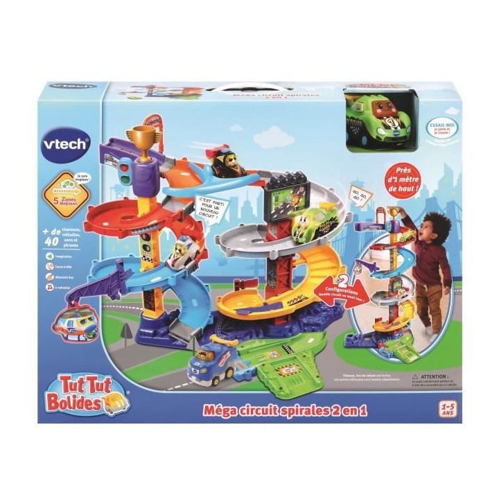 VTECH - Tut Tut Bolides - Méga Circuit Spirales 2 en 1 (+ Titouan, Fo