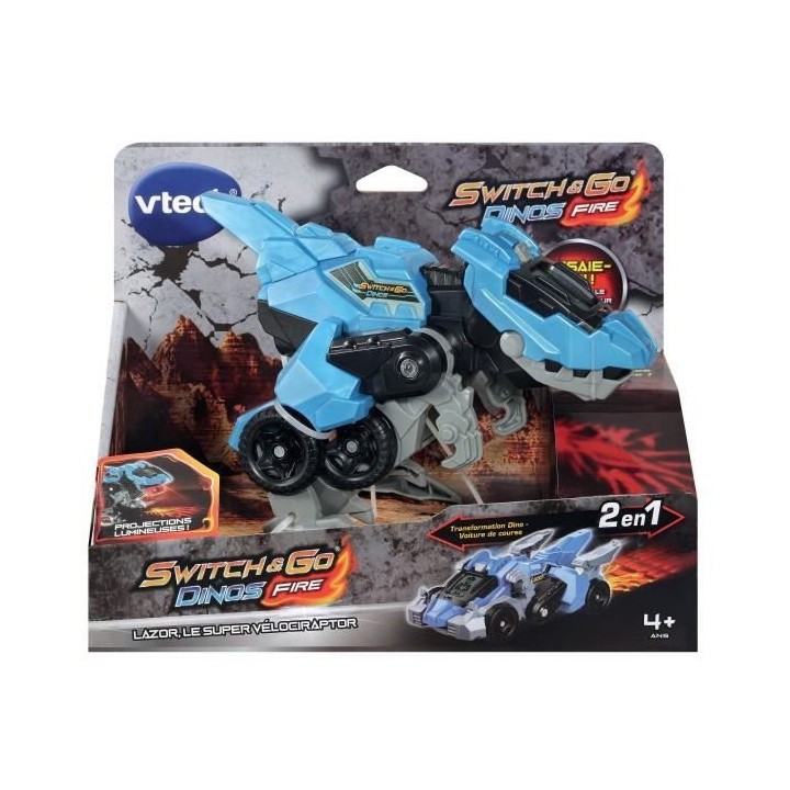VTECH - Switch & Go Dinos Fire - Lazor, Le Super Vélociraptor