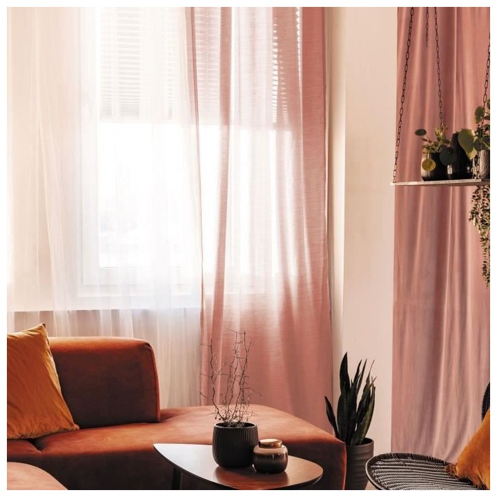 Voilage 100% coton - Terra cotta - 105x250 cm