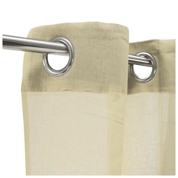 Voilage 100% coton - Beige clair - 105x250 cm