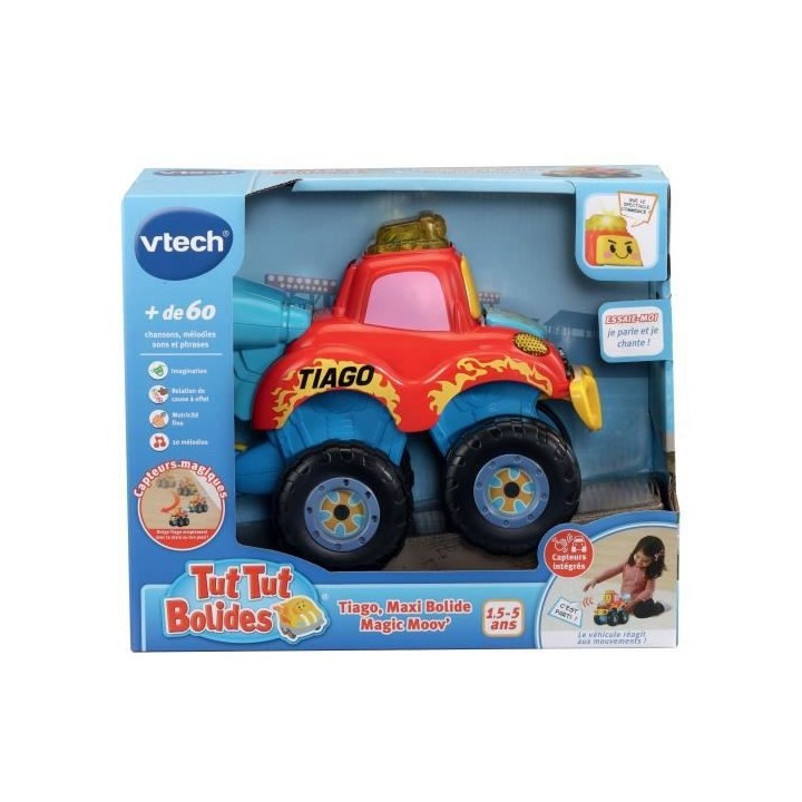 VTECH - Tut Tut Bolides - Tiago, Maxi Bolide Magic Moov'