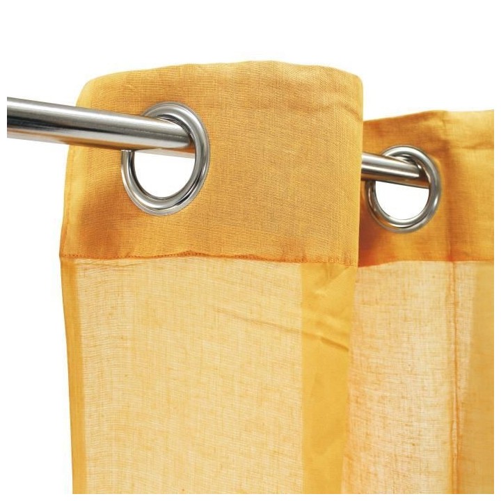 Voilage 100% coton - Jaune - 105x250 cm