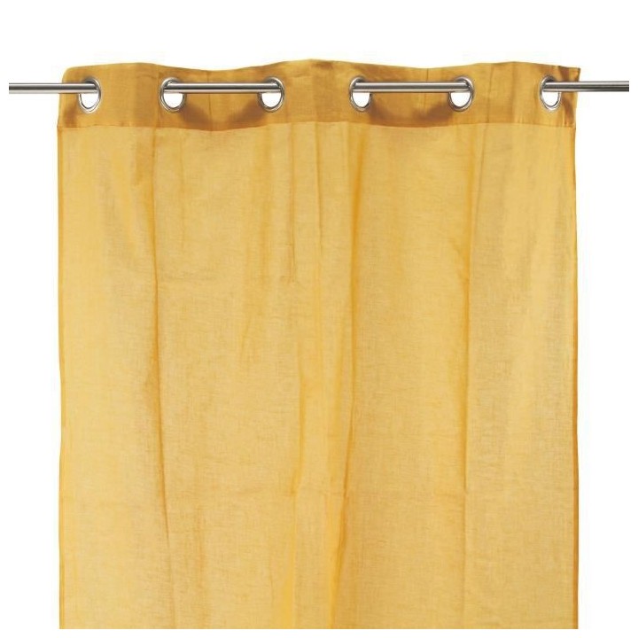 Voilage 100% coton - Jaune - 105x250 cm