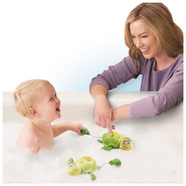 VTECH BABY - Jouet de Bain - Maman Tortue et son Bébé Nageur