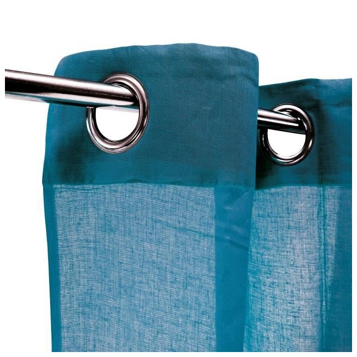 Voilage 100% coton - Bleu intense - 105x250 cm