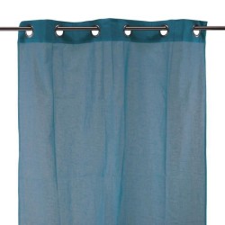 Voilage 100% coton - Bleu intense - 105x250 cm