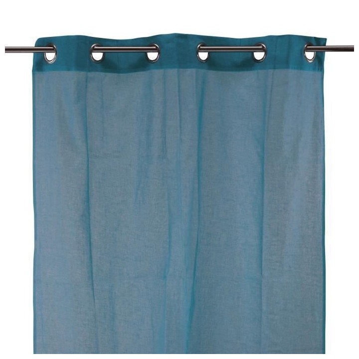 Voilage 100% coton - Bleu intense - 105x250 cm