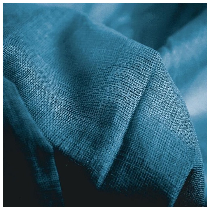 Voilage 100% coton - Bleu intense - 105x250 cm