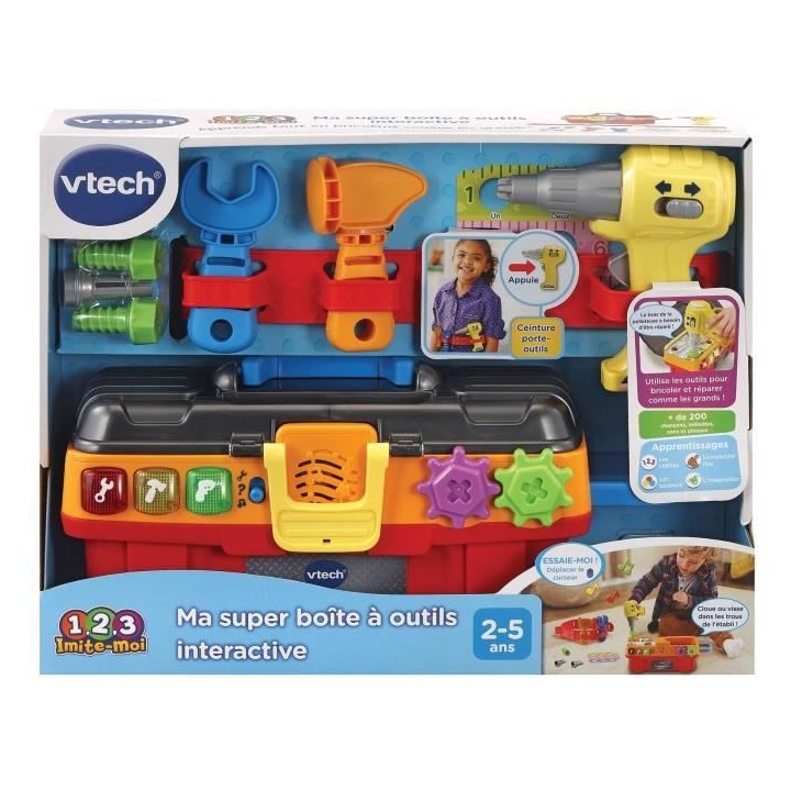 VTECH - 1,2,3 Imite-Moi - Ma Super Boite a Outils Interactive - Jouet